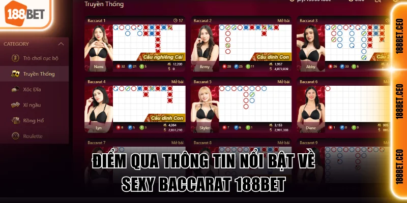 Điểm qua thông tin nổi bật về Sexy Baccarat 188BET